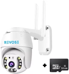 Camera de Supraveghere REVOSE 5MP 2560x1920 Aplicatie Dedicata Intelligent Tracking Rotire Alarma miscare Interior si Exterior Card 32GB 