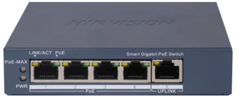 Switch 4 porturi Gigabit PoE, 1 port Uplink, Management - Hikvision DS-3E1505P-EI