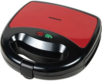 Sandwich maker Heinner Garnet 750 SM-K750BKRX 750W plite fixe invelis antiaderent capacitate 2 sandwich-uri Negru/Rosu 