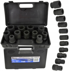 Trusa chei tubulare de forta impact 1tol 17-41mm 11piese intarite CR-Mo G10076