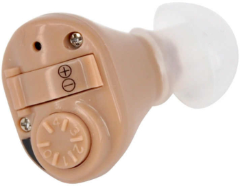 Aparat Auditiv MRG MK82 cu Cutie de Protectie Volum Reglabil 120 dB cu Baterii 3x Doape Rezeva Baterii Incluse Bej