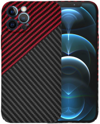Husa pentru iPhone 12 Pro Max - Techsuit Carbonite FiberShell - Red Vortex 