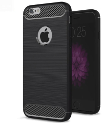 Husa pentru iPhone 6 Plus / iPhone 6s Plus - Techsuit Carbon Silicone - Black 