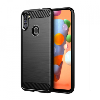 Husa pentru Samsung Galaxy A11 - Techsuit Carbon Silicone - Black 