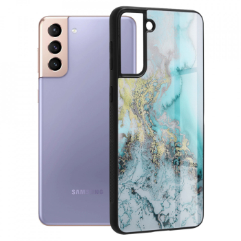 Husa pentru Samsung Galaxy S21 Plus 5G - Techsuit Glaze Series - Blue Ocean 