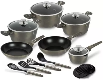 Set de 15 piese oale cratite si tigai accesorii BerlingerHaus Crystall Collection BH/7167 