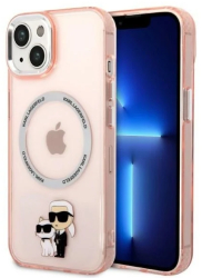 Husa iPhone 14 Plus - Karl Lagerfeld Hardcase MagSafe KLHMP14MHNKCIP - Pink Iconic Karl&Choupette 