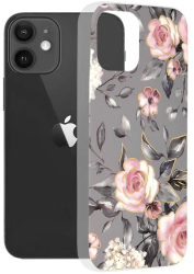 Husa pentru iPhone 12 / iPhone 12 Pro - Techsuit Marble Series - Bloom of Ruth Gray 