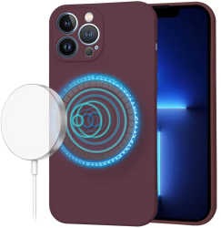 Husa pentru iPhone 13 Pro Max - Techsuit SoftFlex MagSafe - Plum Red 