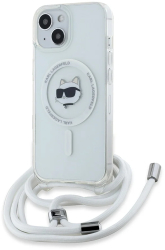 Husa pentru iPhone 14 - Karl Lagerfeld IML MagSafe KLHMP14SHCCHNT - Transparent Choupette Head&Cord 