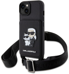 Husa pentru iPhone 14 - Karl Lagerfeld Saffiano Crossbody KLHCP14SCSAKCPMK - Karl&Choupette