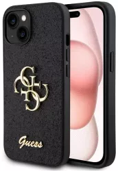 Husa pentru iPhone 15 - Guess Glitter Script Big 4G GUHCP15SHG4SGK - Black 