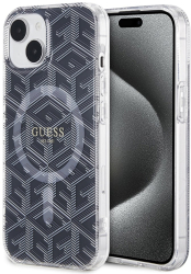 Husa pentru iPhone 15 - Guess IML GCube MagSafe GUHMP15SHGCUSTGK - Black 