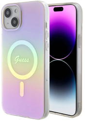 Husa pentru iPhone 15 - Guess IML Iridescent MagSafe GUHMP15SHITSP - Pink