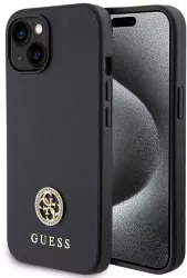 Husa pentru iPhone 15 - Guess Strass Metal Logo GUHCP15SPS4DGPK - Black 