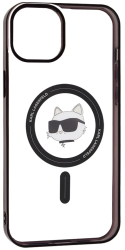 Husa pentru iPhone 15 Plus - Karl Lagerfeld IML MagSafe KLHMP15MHCHNOTK - Transparent Choupettes Head 