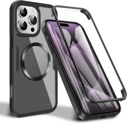 Husa pentru iPhone 16 Pro Max + Folie - Techsuit ColorVerse 360 MagSafe Series - Black 