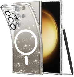 Husa pentru Samsung Galaxy S23 Ultra - Techsuit SparkleSkin MagSafe Series - Clear 