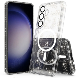 Husa pentru Samsung Galaxy S24 - Techsuit SparkleSkin MagSafe Series - Clear 