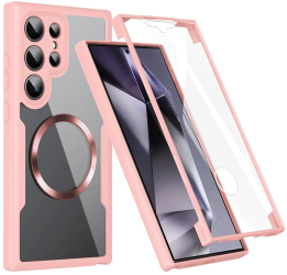 Husa pentru Samsung Galaxy S24 Ultra + Folie - Techsuit ColorVerse 360 MagSafe Series - Pink 