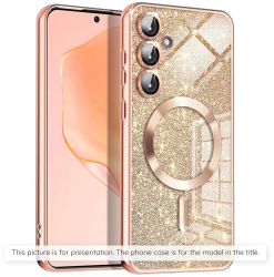 Husa pentru Samsung Galaxy S25 Plus - Techsuit Luxury Glitter MagSafe - Rose Gold 
