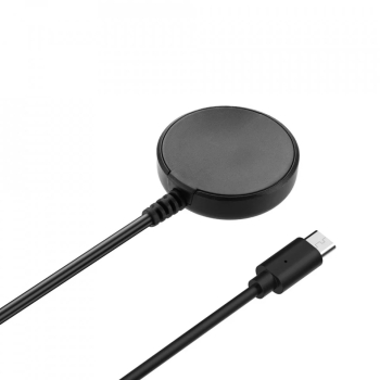 Incarcator pentru Samsung Galaxy Watch 3/4/5 Type-C 2.5W Metal Case - Techsuit TSC22 - Black 
