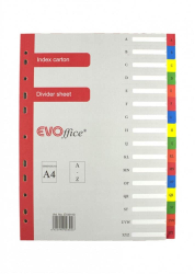 Index din Carton EVOffice Format A4 Notat Alfabetic de la A la Z - EVICAZ 