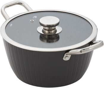 Cratita cu capac Judge Evertough otel inoxidabil/aluminiu 24 cm argintiu/negru