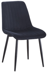 Scaun living AB176 catifea picioare metalice 88x47x42 cm sarcina maxima 100 kg negru 