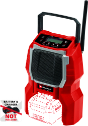 Radio fara cablu Einhell Power X-Change TC-RA 18 Li BT Solo 10 presetari AM si FM livrat fara acumulator si incarcator 