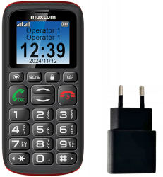 Telefon mobil Maxcom MM428L Dual SIM Black + Adaptor priza Maxcom 10W 