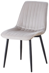 Scaun living AB176 catifea picioare metalice 88x47x42 cm sarcina maxima 100 kg bej 