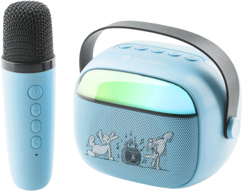 Boxa portabila pentru copii GoGEN BOB si BOBEK PARTY 3.2 W USB Micro SD microfon fara fir 3.7V/1200mAh albastru 