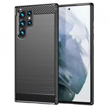 Husa pentru Samsung Galaxy S22 Ultra 5G - Techsuit Carbon Silicone - Black 