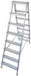 Scara aluminiu 2 tronsoane 7  trepte platforma max 125 kg 1.82 m Drabest 