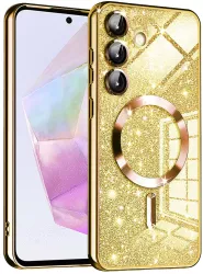 Husa pentru Samsung Galaxy A35 5G - Techsuit Luxury Glitter MagSafe - Gold 
