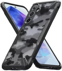 Husa pentru Samsung Galaxy A55 5G - Ringke Fusion X Design - Camo Black 