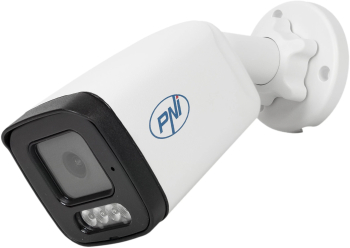 Camera supraveghere video PNI IP515J POE bullet 5MP 2.8mm pentru exterior audio bidirectional alb 