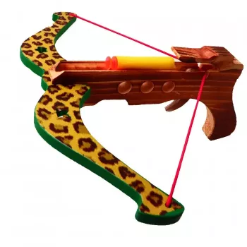 Arbaleta Ahelos din lemn 3 sageti jucarie pentru copii multicolor 23 cm 
