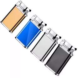 Bricheta Metalica Cu Gaz Cu Capac Antivant Reincarcabila 6 5 Cm 