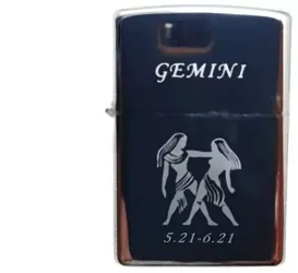 Bricheta Metalica Gravata Zodie Gemeni Gemini Zodiac 3 5 X 5 5 Cm 