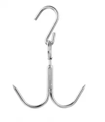 Carlig dublu pentru agatat carne din inox rotativ 20 cm 