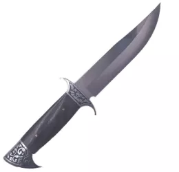 Cutit de Vanatoare cu Lama din Otel Maner Lemn Husa Textila 31 cm 