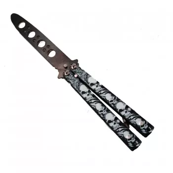 Cutit Fluture Fara Tais Model Cranii Pentru Antrenament 17 Cm Alb 