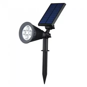 Lampa Solara Proiector cu 4 Leduri Pentru Gradina 2 Moduri de Iluminare 28 cm 