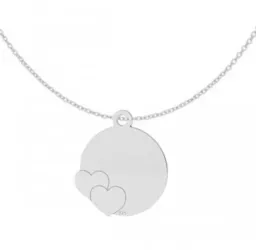 Lantisor 70 Cm Model Charm Rotund Cu 2 Inimi - Argint 925 