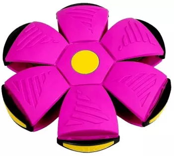 Minge Turtita de Jucarie Lumini Model OZN Roz Pentru Copii 23 cm 