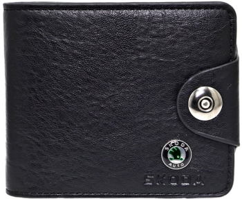 Portofel barbatesc Skoda negru din piele cu sigla skoda 12 x 10 x 2 cm Magrot 20047 