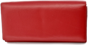 Portofel de dama din piele naturala rosu Hassion A01 Red Magrot 