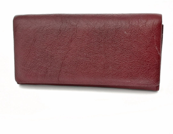 Portofel de dama din piele naturala visiniu Hassion A01 purpleish-red 